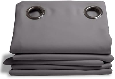 MOONDREAM ThermActiv® 2in1 Winter+Zomer Thermisch Gordijn | Anti-Koude en Anti-Warmte Isolatie | Verduisterend | Gepatenteerde Technologie | EU-fabricaat | Oogjes | Grijs MC09 | 140B x 260L cm
