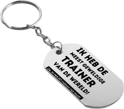Akyol - ik heb de meest geweldige trainer van de wereld sleutelhanger - Trainer - sporters mensen met een trainer - cadeau - 54 x 29mm