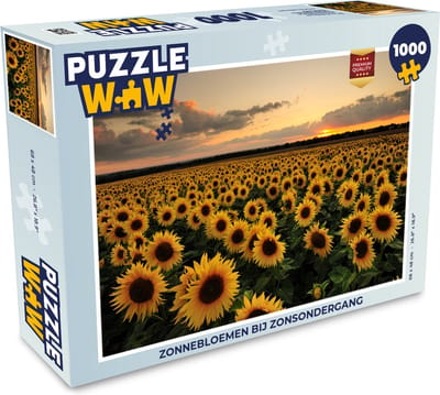 Puzzel Zonnebloemen bij zonsondergang - Legpuzzel - Puzzel 1000 stukjes volwassenen