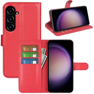 MobyDefend Hoesje - Geschikt voor Samsung Galaxy S23 FE - Kunstleren Wallet Book Case (Sluiting Voorkant) - Rood