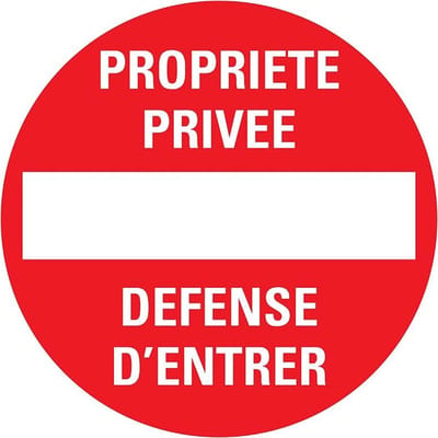 Pickup bord rond diameter 30 cm - Propriete privee Defense d'entrer