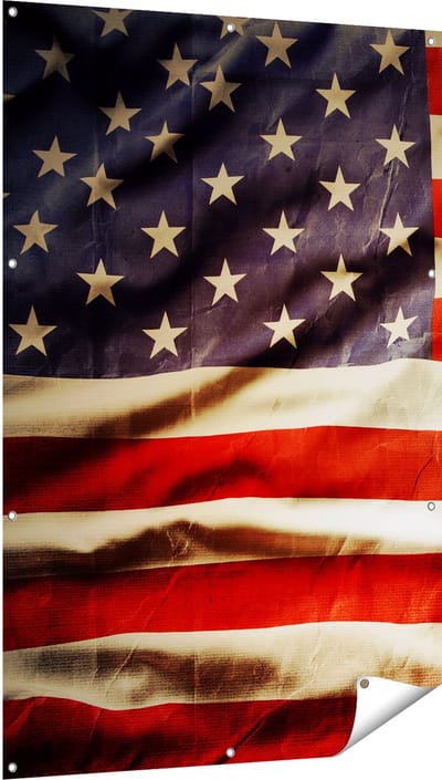 Gards Tuinposter Amerikaanse Vlag - Verenigde Staten - 100x150 cm - Tuindoek - Tuindecoratie - Wanddecoratie buiten - Tuinschilderij