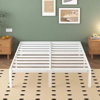 Stalen Bedframe 140x200 cm met Ronde Hoeken en Onderbedopslag - Comfortabel en Stijlvol