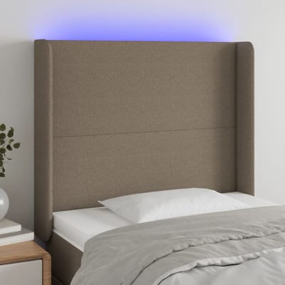vidaXL - Hoofdbord - LED - 83x16x118/128 - cm - stof - taupe