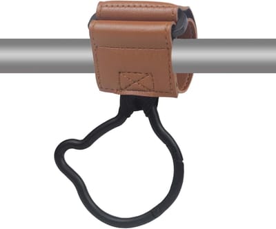 Kinderwagen Clips - Haken Organizer - Tassen Ophangen - Stevige Zinklegering - 20 x 14 x 3 cm - Bruin