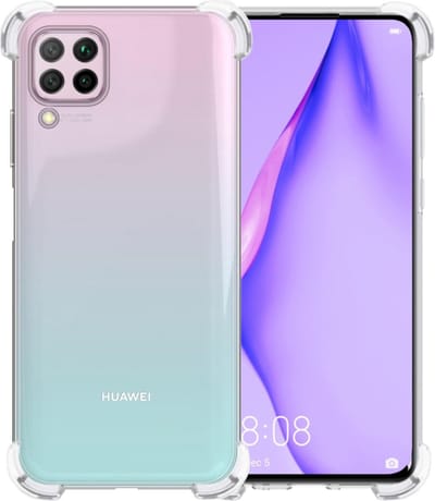 Hoesje - Geschikt voor Huawei P40 Lite - Sterk & Shockproof - Siliconen Case - Back Cover - Telefoon Hoes Shock Proof - Telefoonhoesjes - Transparant