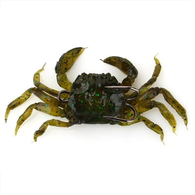 JeiibrZui Siliconen Krabbenaas - Zoutwatervisaas - 9 Cm 28 G Levendige Kleuren En Scherpe Haken - 1 Stuk - Groen