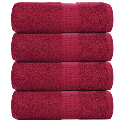 vidaXL - Washandjes - FROGN - 4 - st - 30x30 - cm - 360 - g/m² - bordeaux