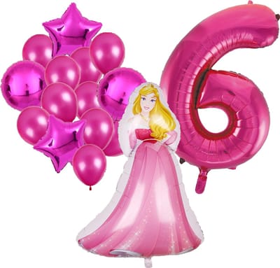 Doornroosje ballonnen pakket - 108x69cm - Folie Ballon - Prinses - Themafeest - 6 jaar - Verjaardag - Ballonnen - Versiering - Helium ballon