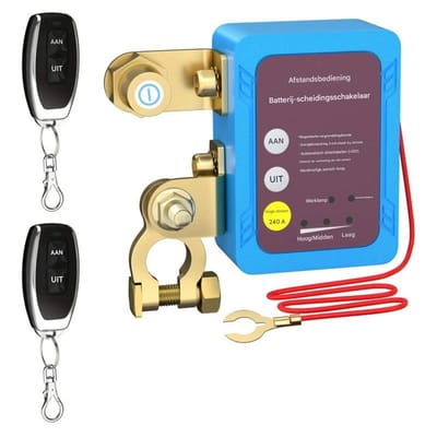 GELLDG 12V accustroomonderbreker - Draadloze afstandsbediening - Accustroomonderbreker - 240A - Automatische uitschakelfunctie - Geschikt voor auto's, campers, ATV's, vrachtwagens en boten