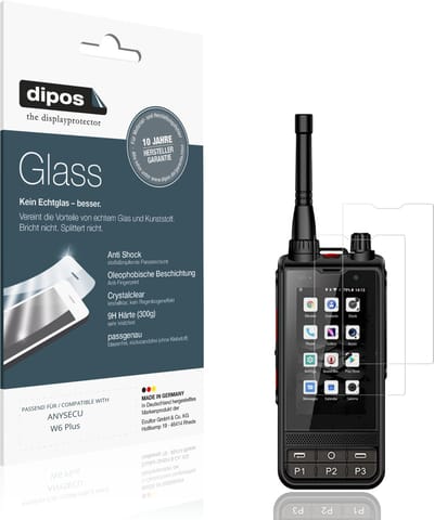 dipos – 2x Pantserfolie geschikt voor ANYSECU W6 Plus | 9H Screenprotector
