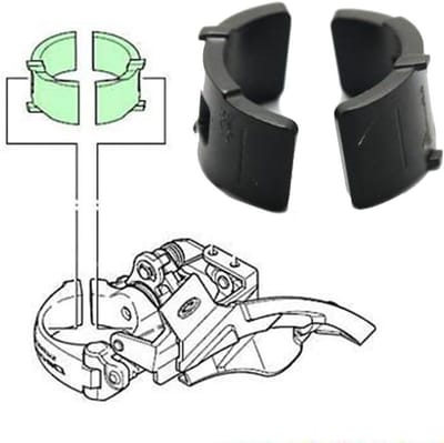 Voorderailleur Klem Adapter - Conversie Ring - Fiets Upgrade - Precieze Maatomschakeling - 34.9 tot 28.6 mm - Zwart