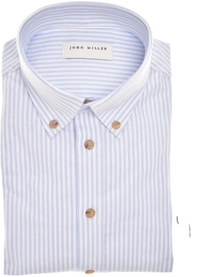 John Miller - Overhemd Lichtblauw John Miller Lichtblauw 5142506