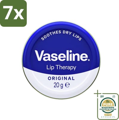 7 x Vaseline - Original - Lip Therapy - Beschermend - 20 g - Grootverpakking - Lippenbalsem - Lippenbescherming - Vocht Vasthouden - Droge Lippen Verzachten - Uitdroging Voorkomen