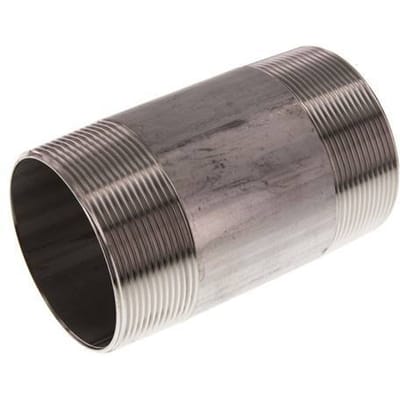 R 2 1/2'' RVS Dubbele Pijpnippel 20 Bar DIN 2982 - 120mm - FL2S-M-ST-212R-120L