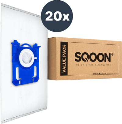 SQOON® Stofzuigerzakken - 20 Stuks - Geschikt voor AEG, Philips, Electrolux, Standaard BAG - Passend in o.a. AEG VX4, VX6, VX8, 6000 serie, GR201 of Philips Active, PowerPro, PerformerPro, PH99, FC8021/03, FC8021/05
