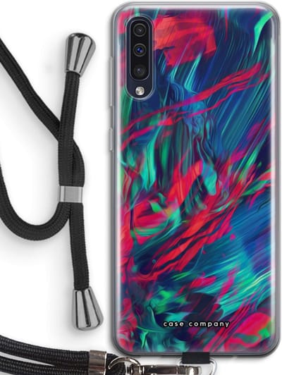 Case Company® - Hoesje met koord geschikt voor Samsung Galaxy A50 hoesje met Koord - Pilgrims Of The Sea - Telefoonhoesje met Zwart Koord - Bescherming aan alle Kanten en Over de Schermrand