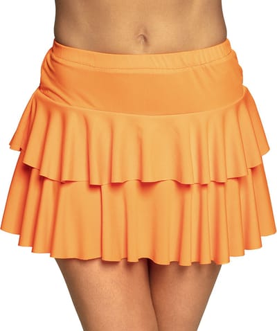 Boland - Minirokje Ruffles neonoranje - Volwassenen - Student - 80's & 90's - Disco - Koningsdag - Holland - Supporter