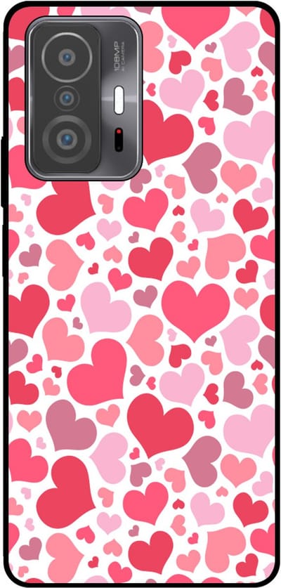 Smartphonica Telefoonhoesje Geschikt voor Xiaomi 11T / 11T Pro met Hartjes Print - Hearts Design TPU Backcover Case - Kinder Hoesje met Hartjes Design geschikt voor Xiaomi 11T;Xiaomi 11T Pro