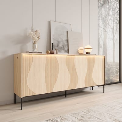 Meubella - Fontello - Dressoir - Eikenpatroon - 193x40x85 cm