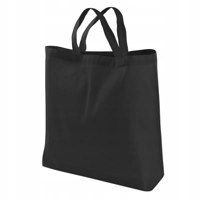Zwarte stof Boodschappentas 44x44cm met Korte Handvatten - Duurzaam