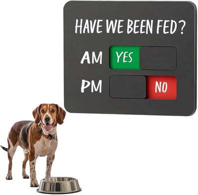 KZQ Magneet Voerbord voor Honden Met 'Heeft U Al Gevoerd' Functie, Voerkaart Voor Ochtend en Avond Maaltijden, Handige Voedingsstatus Herinnering Tegen Overvoeding van Huisdieren, Huishoudelijk Organisatie Bord