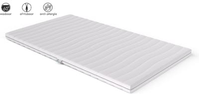 Toros Bedden Topper matras 80 x 200 – 2-Pers Topdekmatras - HYBRID Koudschuim DELUXE – 7 CM Dik - Bamboo Antibacterieel - Orthopedisch Verantwoord - Incl Wasbare Hoes
