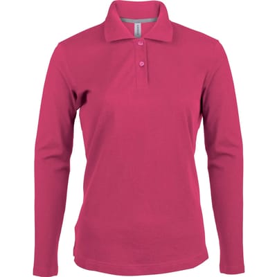Kariban Damespolo lange mouwen K244 - Fuchsia - XXL