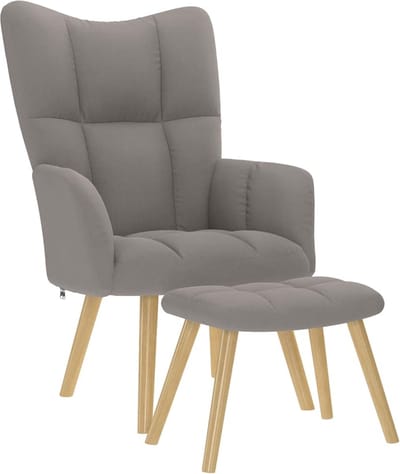 Fauteuil - Relaxzetel - Relaxstoel - Relaxfauteuil - Stoel - Met armleuning - Met voetenbank - Voor één Persoon - Taupe