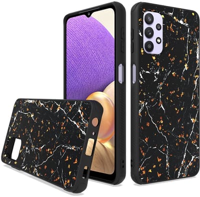 Siliconen Back Cover Hoesje met print geschikt voor Samsung Galaxy A23 (4G/5G) | Keramisch Zwart Backcover Beschermhoes Achterkant | Marmer Black