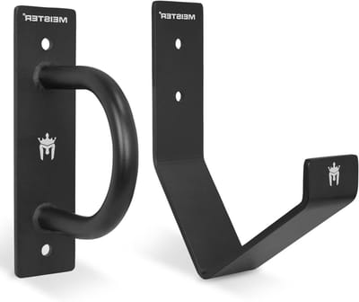 Muurmontage Kit - Touwhouder Anker - Touwen Trainen Opslaan - Versterkt Staal Constructie - XL Ring - Mat Zwart
