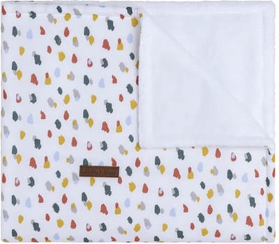 Baby's Only Ledikantdeken teddy - Baby deken Leaf - Wit met Stippen - 100% katoen