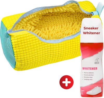 Maxenza Waszak Schoenen - Waszak Voor Schoenen - Wasnet Voor Schoenen - Waszakjes met rits - Voor 1 Paar Schoenen - inclusief Sneaker Whitener - Waszak groot - Delicaat Wasgoed - Schoenenwaszak - Met Rits En Hangende Ring - 39 x 19 cm -