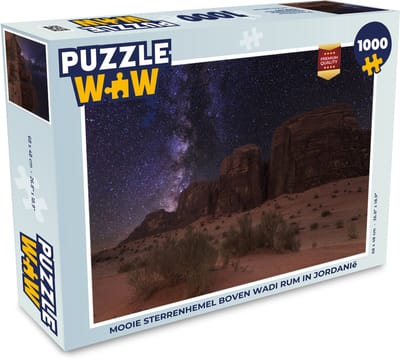 Puzzel Sterrenhemel boven Wadi Rum in Jordanië - Legpuzzel - Puzzel 1000 stukjes volwassenen