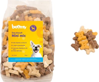 Boomy - Hondensnacks - Hondensnoepjes - Krokante hondenskoekjes - Mini mix - 2 x 550g
