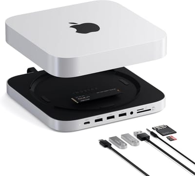 Mac Mini Hub - Docking Station - Opslag Uitbreiden - Met SSD Behuizing - 19.7 cm - Zilver