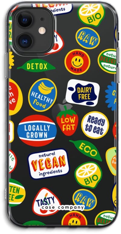 Case Company® - Hoesje geschikt voor iPhone 11 hoesje - Fruitsticker - Soft Cover Telefoonhoesje - Bescherming aan alle Kanten en Schermrand