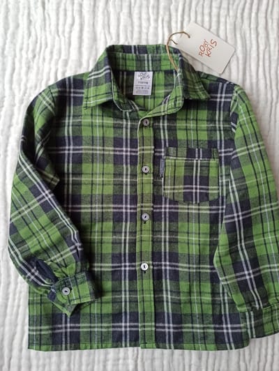 RobyKris Kids Overhemd - Lange mouw - Flanel - Maat 128-134