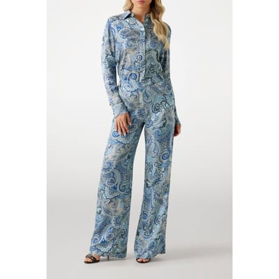 GUESS Loredana Straight Pa Floral Paisley Blue Taglia: 36 | Pantaloni da completo Outlet | Donna | Blu