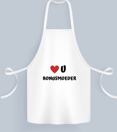 Akyol - love u bonusmoeder Keukenschort - Mama - de liefste bonusmoeder - moeder cadeautjes - moederdag - verjaardag - geschenk - kado - 82 bij 71 cm