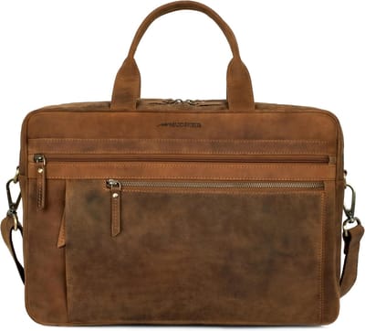 Laptoptas - Aktetas Notebook - Zakelijk Vervoer - Milieuvriendelijk Leer - 41 cm - Zwart