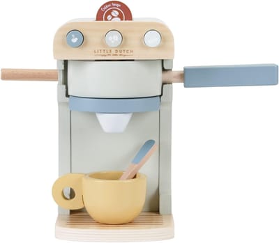 Houten Koffiezetapparaat - Speelgoed Keuken - Rollenspel Spelen - Inclusief Koffiepads - 13x23x23 cm