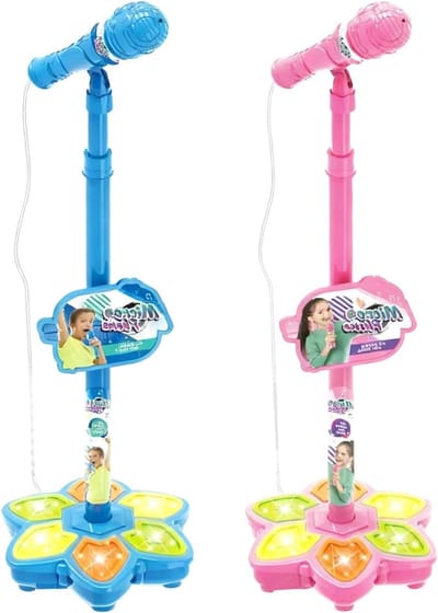 Microfoon Speelgoed - Zing Microfoon - Muziek Maken - Met Lichteffecten - 22 cm Hoog - Blauw