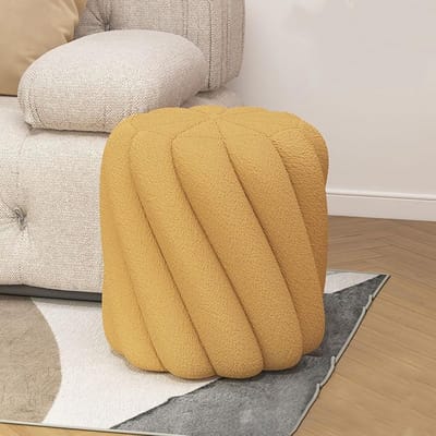 Pluche fluwelen kruk met houten frame - Stevige en comfortabele schoenenbank
