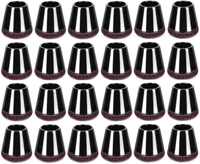 Stoelpootdoppen - Vloerbeschermers stoelen - Vloer beschermen - Met viltglijders - 24 stuks - Zwart