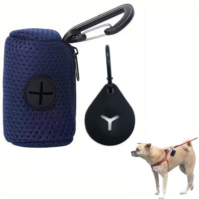 GEAR3000® hondenpoep zakjes houder - poepzakhouder - dispenser - poepzak klem donkerblauw