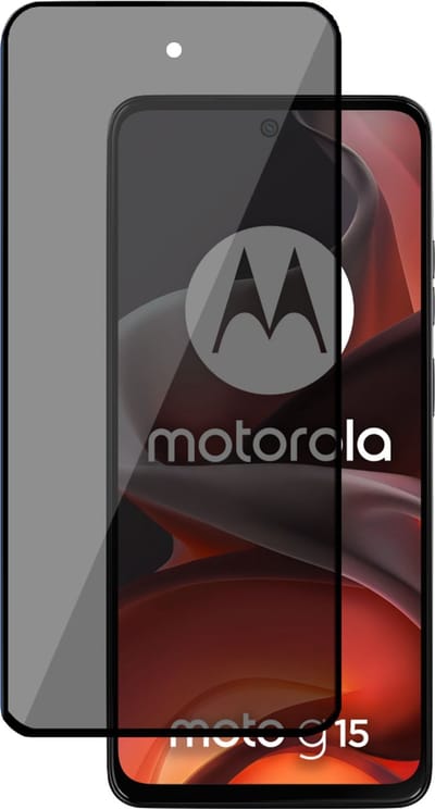 Privé Screenprotector geschikt voor Motorola Moto G15 / G05 / E15 Screenprotector - Privacy Beschermglas - Privacy Proteqt+