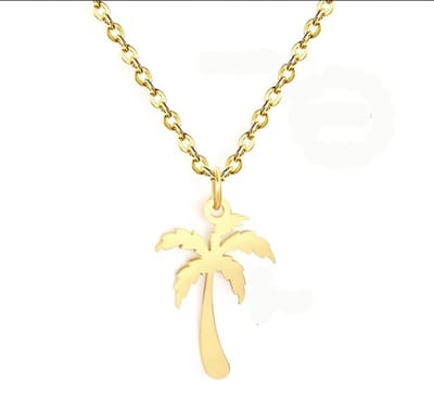 LiLaLove Ketting Palmboom- Palmboomketting- Tienerketting- Meisjesketting- Goudkleurig- Vakantie- Kind
