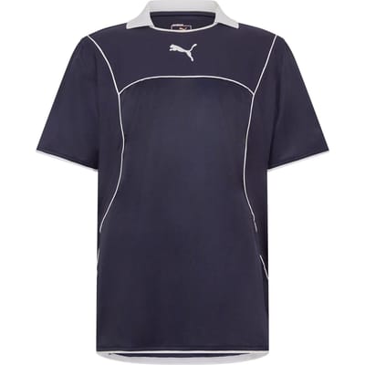 Puma Heren Effen Contrast Bies Atletisch Rugby Shirt (Marineblauw)