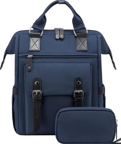 Laptoprugzak voor Dames, 15,6 inch Waterdicht Rugzak Dames Schoolrugzak voor Jongens en Tieners met Kleine Opbergtas, Grote Rugzakken voor Reizen School Universiteit Werk Blauw